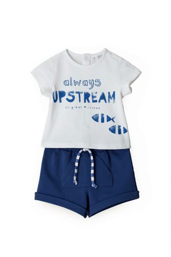 Deep blues new born boy t-shirts and shorts sets 4