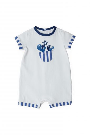 Deep blues new born boy romper with flapes