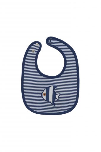 Deep blues new born boy bib with embroidery