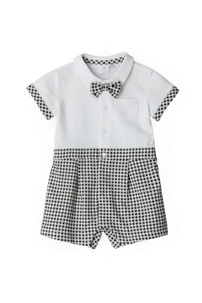 Blacky blaze new born boy romper with shirt collar