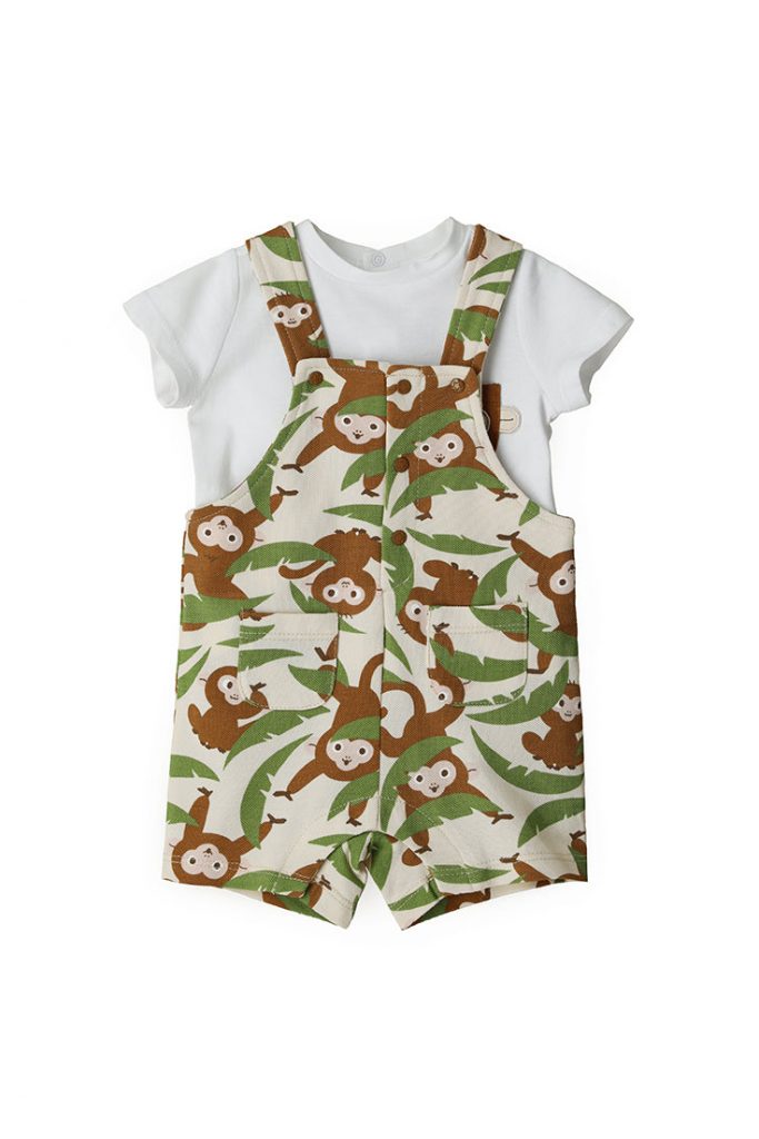 Sunny wild new born boy t-shirt and overalls set