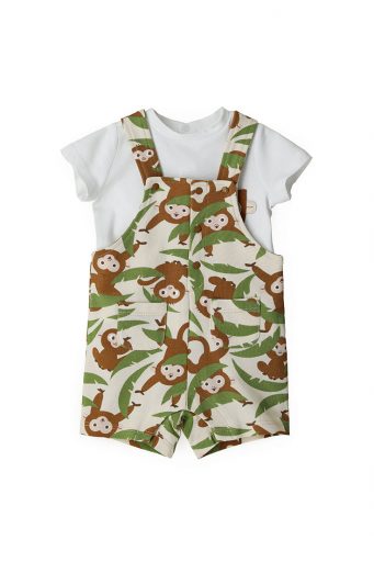 Sunny wild new born boy t-shirt and overalls set