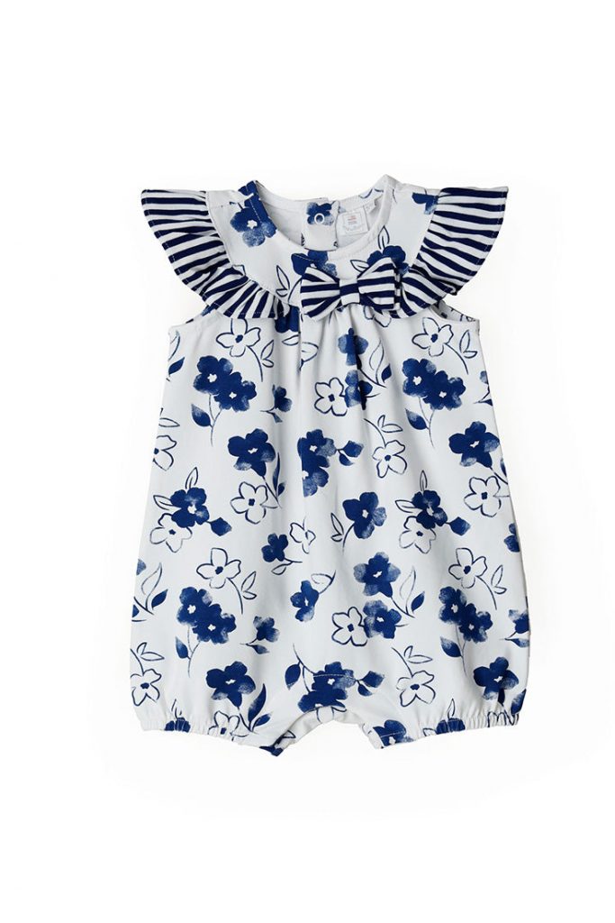 Deep blues new born girl fantasy romper
