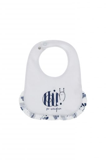Deep blues new born girl cotton bib