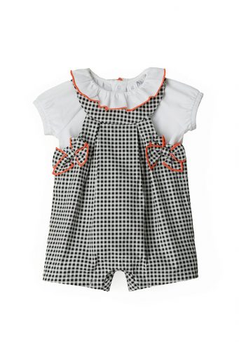 Blacky blaze new born girl t-shirt and overalls set 2