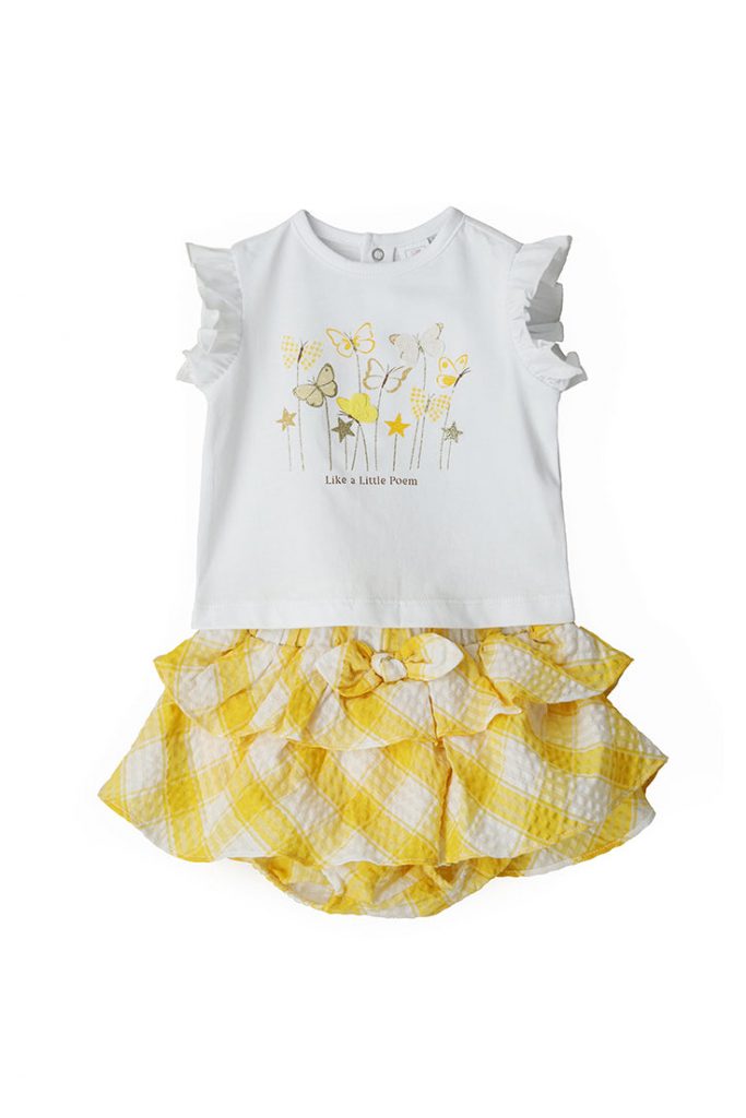 Sunny wild new born girl t-shirt and skirt set