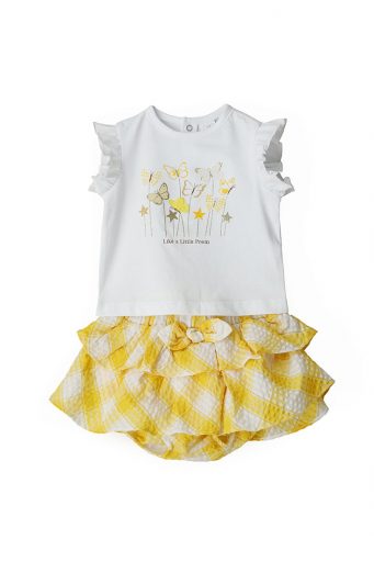 Sunny wild new born girl t-shirt and skirt set