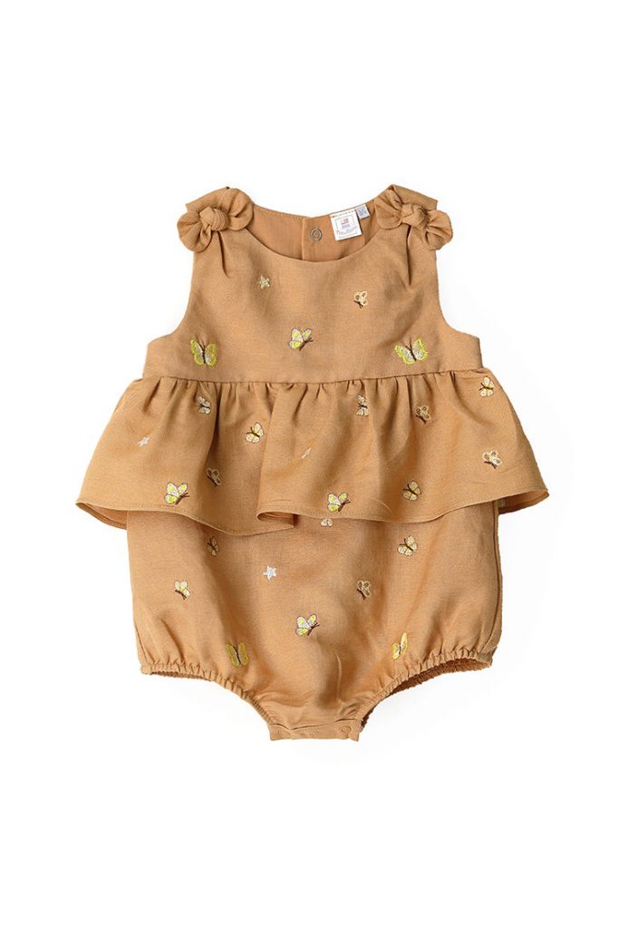 Sunny wild new born girl linen blend romper
