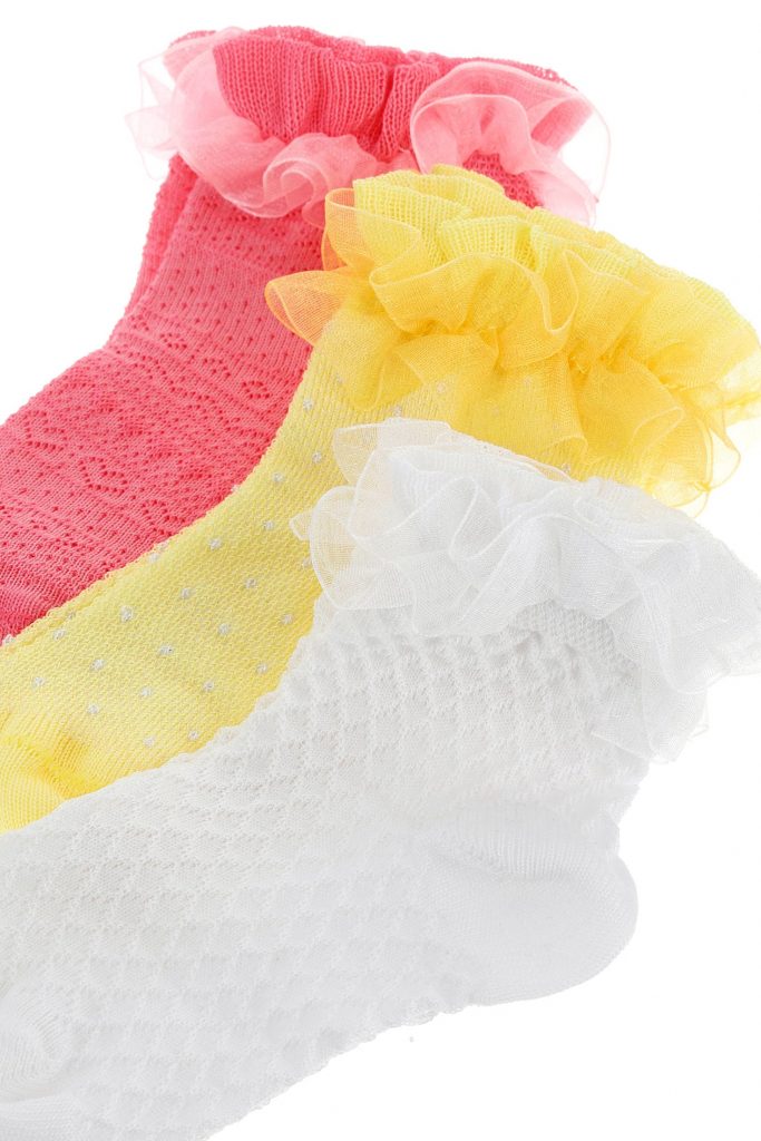 Basico spring baby girl tri-pack perforated socks