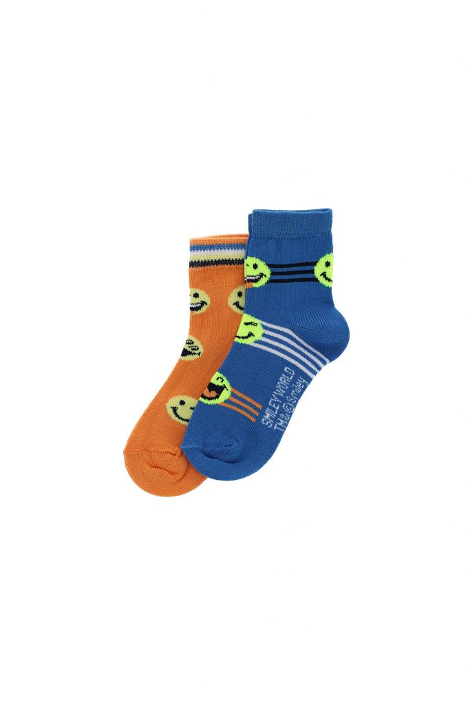 Basico spring baby boy smiley bi-pack socks 1