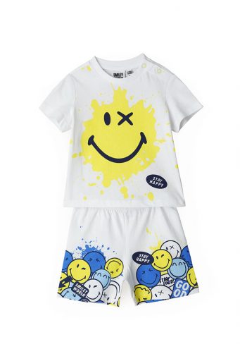 Good night baby boy smiley short pajamas 1