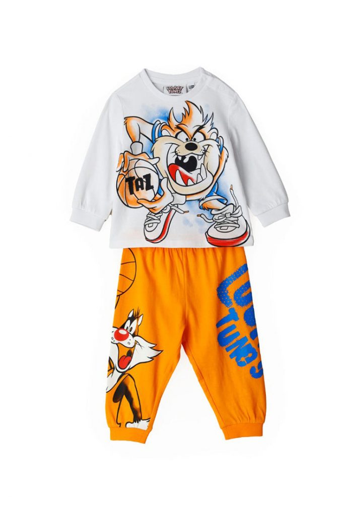 Good night baby boy long pajamas looney tunes taz
