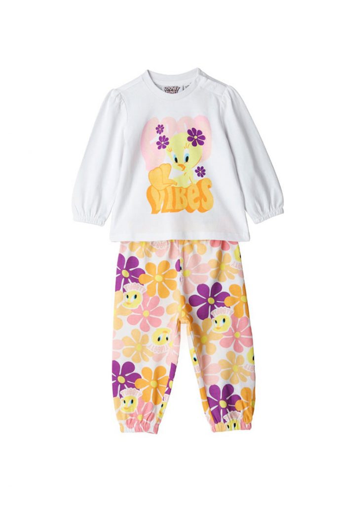 Good night baby girl looney tunes tweety long pajamas