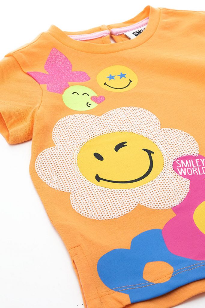 Jolla beach baby girl smiley short sleeve t-shirt