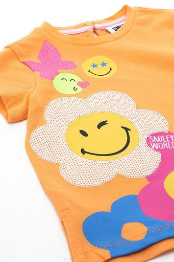 Jolla beach baby girl smiley short sleeve t-shirt