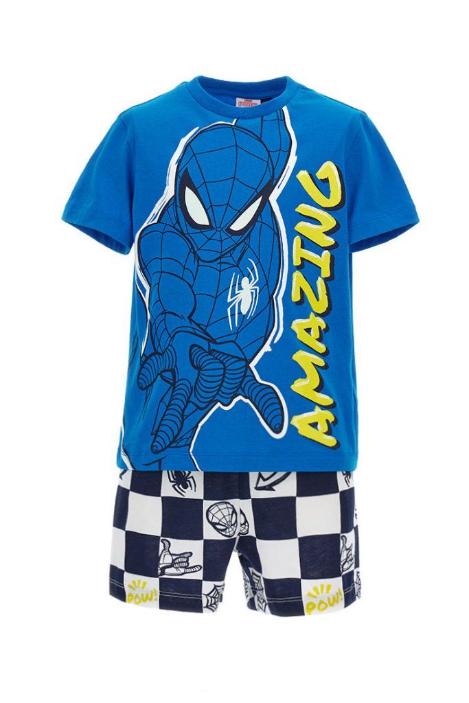 Good night boy marvel spiderman short pajamas 3