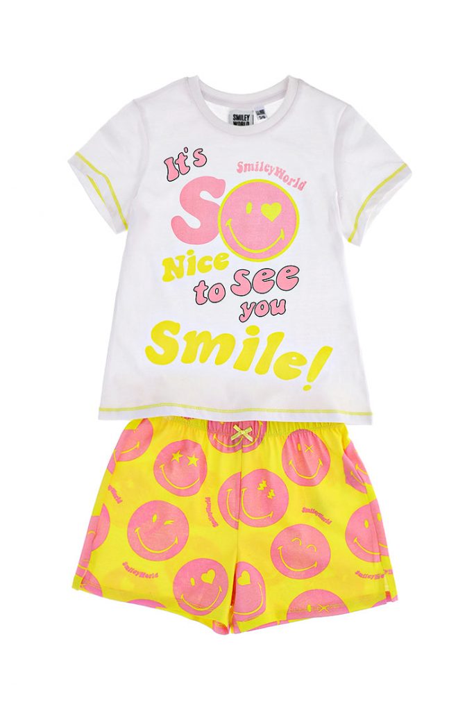 Good night girl smiley short pajamas 3