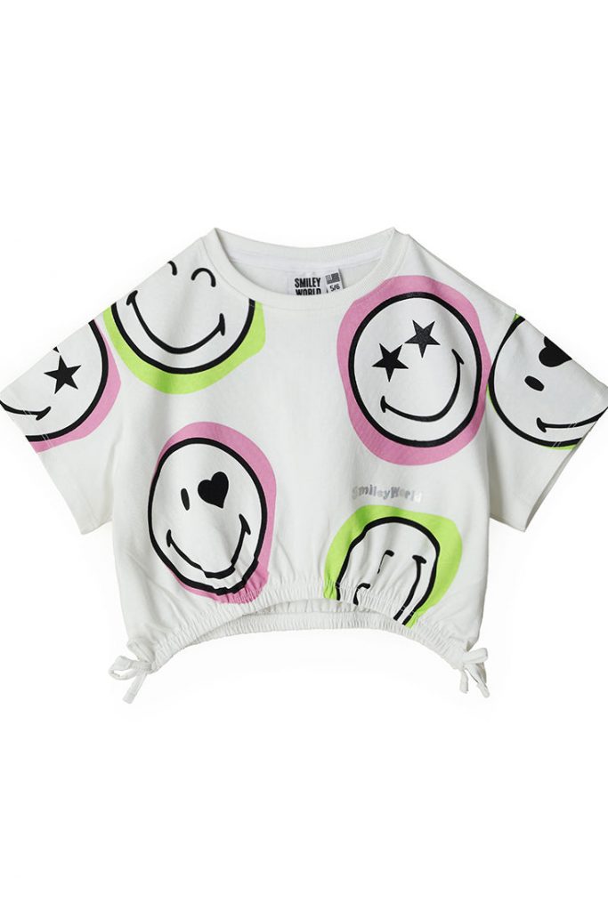 Active girl short smiley t-shirt