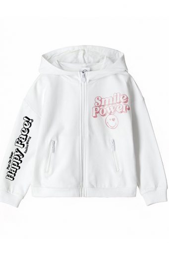 Active Girl Smiley Sweatshirt With Hood