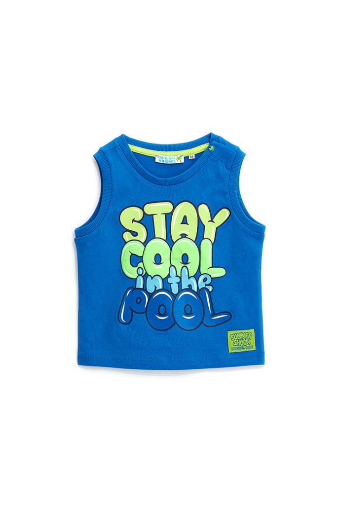 Shark shock baby boy cotton tank top 1