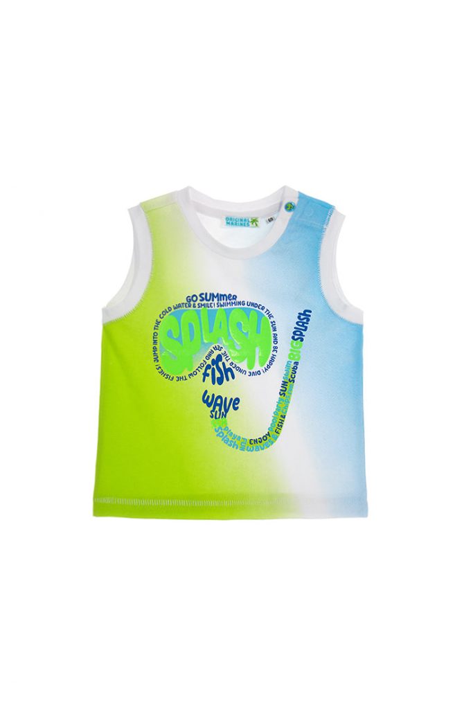 Shark shock baby boy cotton tank top 2