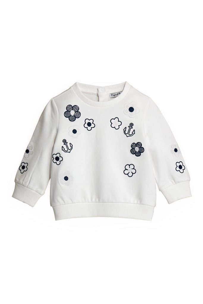 Royal sailor baby girl cotton sweatshirt 3