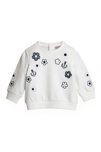 Royal sailor baby girl cotton sweatshirt 3