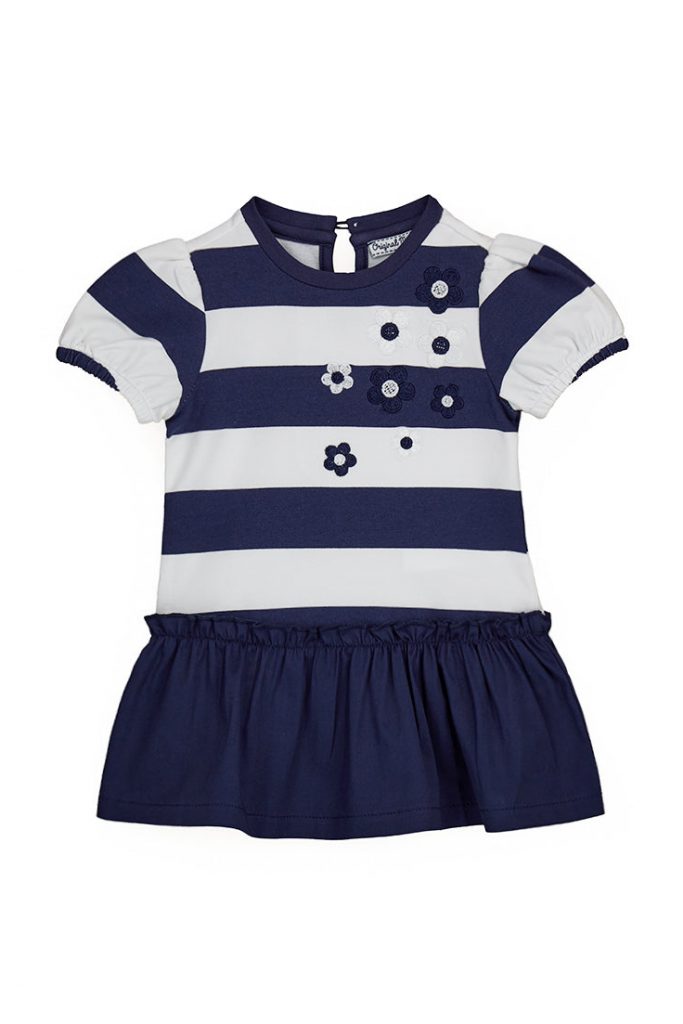 Royal sailor baby girl balloon sleeve dress