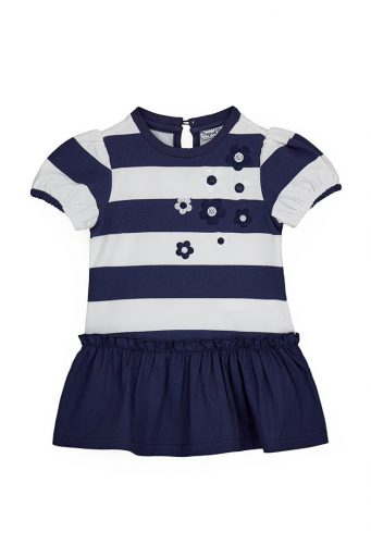 Royal sailor baby girl balloon sleeve dress