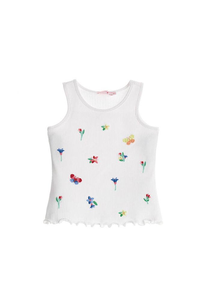 Colorfully baby girl ribbed tank top
