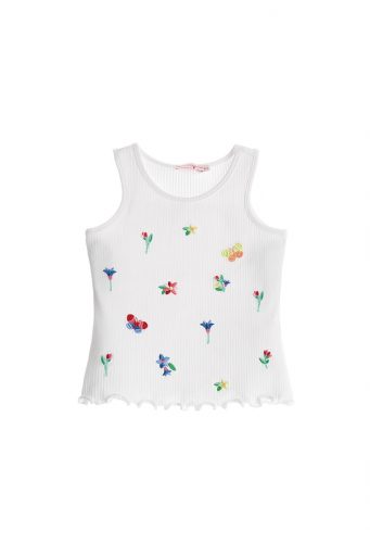 Colorfully baby girl ribbed tank top