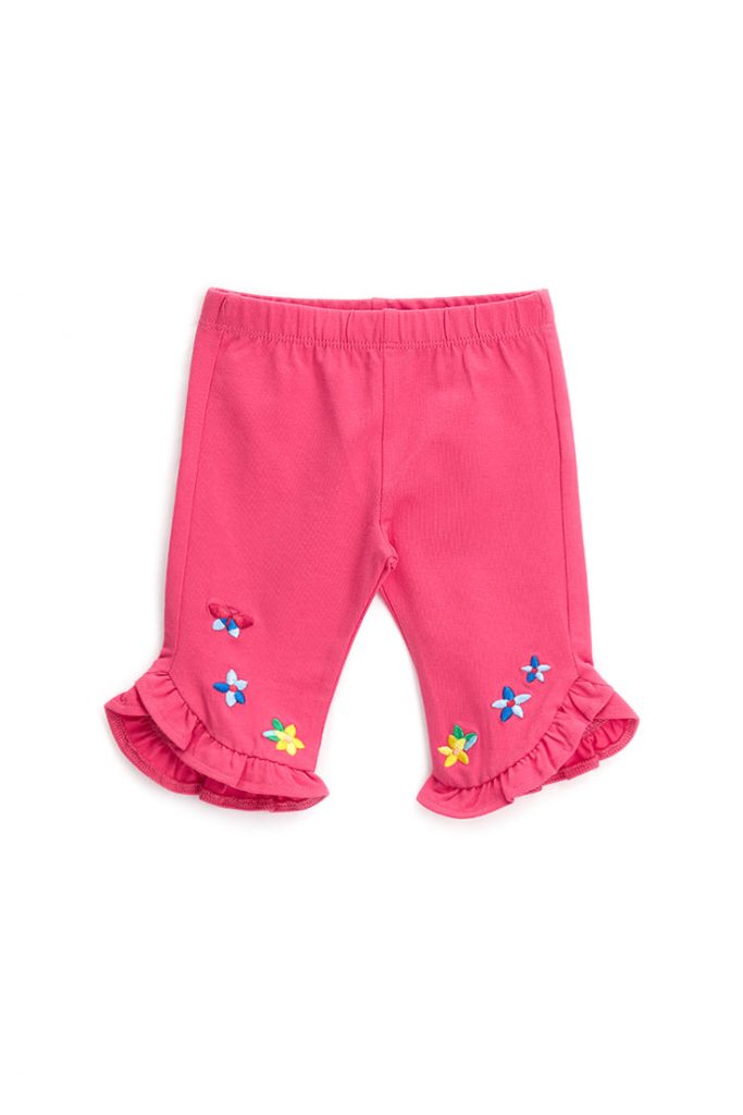 Colorfully baby girl leggings with ruffles