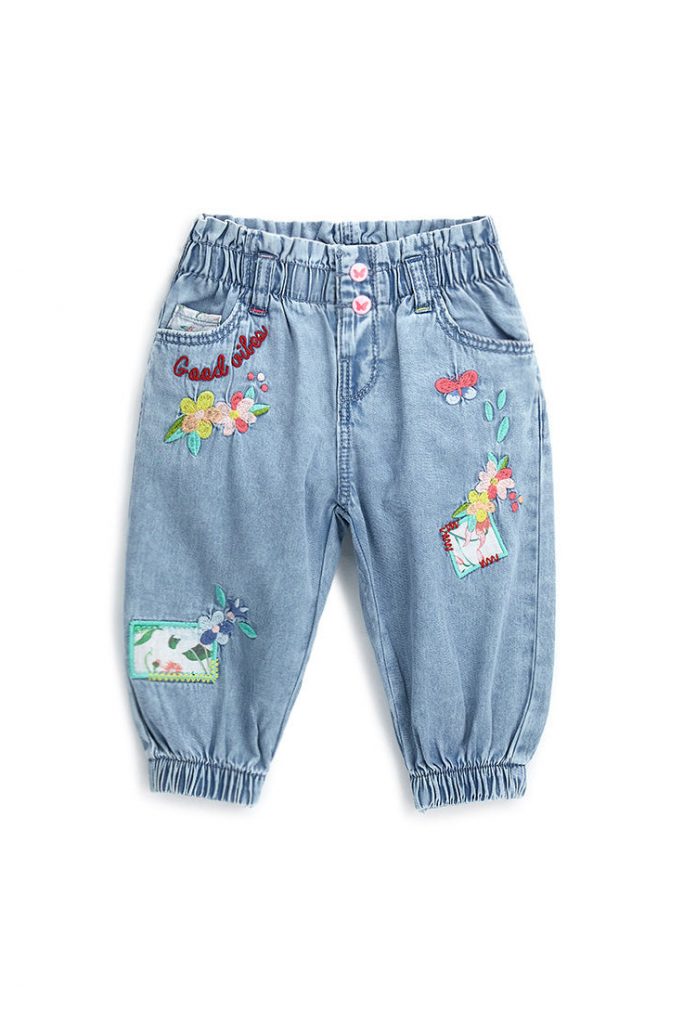 Colorfully baby girl denim jeans