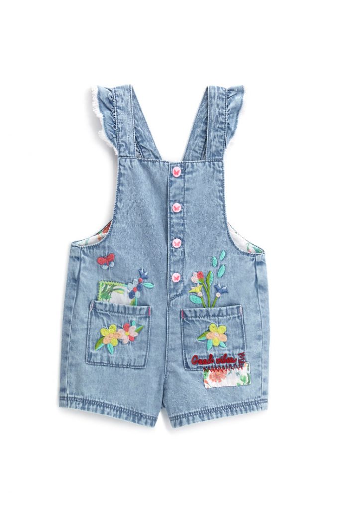 Colorfully baby girl overall shorts 1