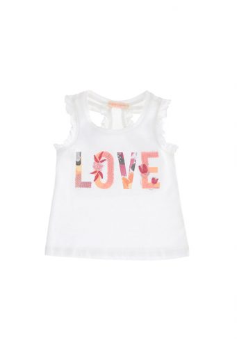 Peach sunrise baby girl tank top with ruffles 2