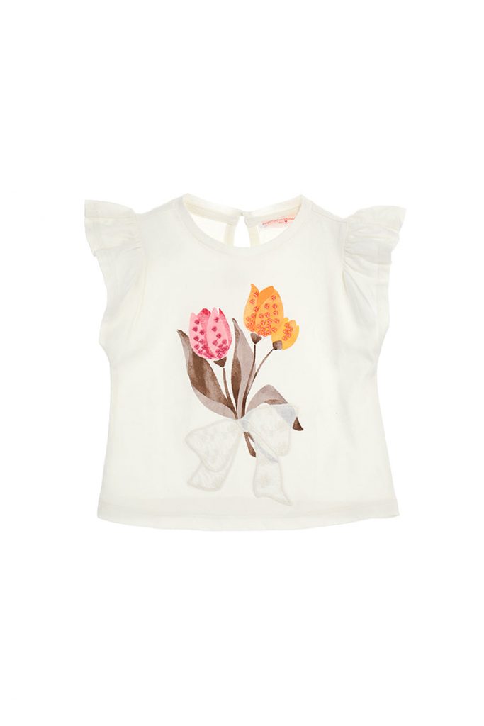 Peach Sunrise Baby girl T-Shirt With Bow