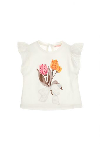 Peach Sunrise Baby girl T-Shirt With Bow