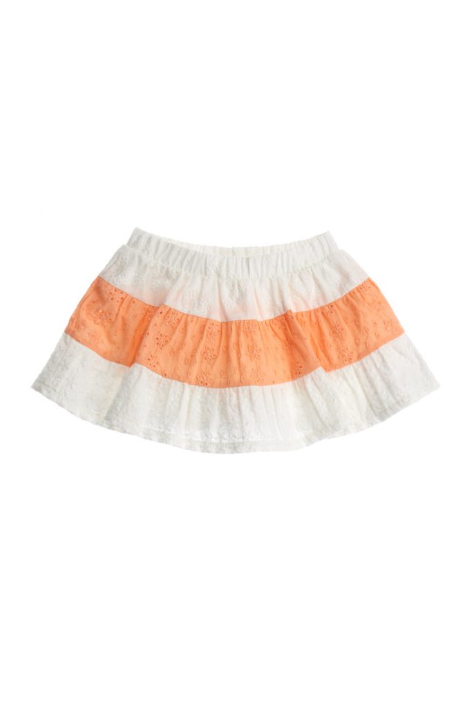 Peach Sunrise Baby girl Skirt With Poplin Inserts