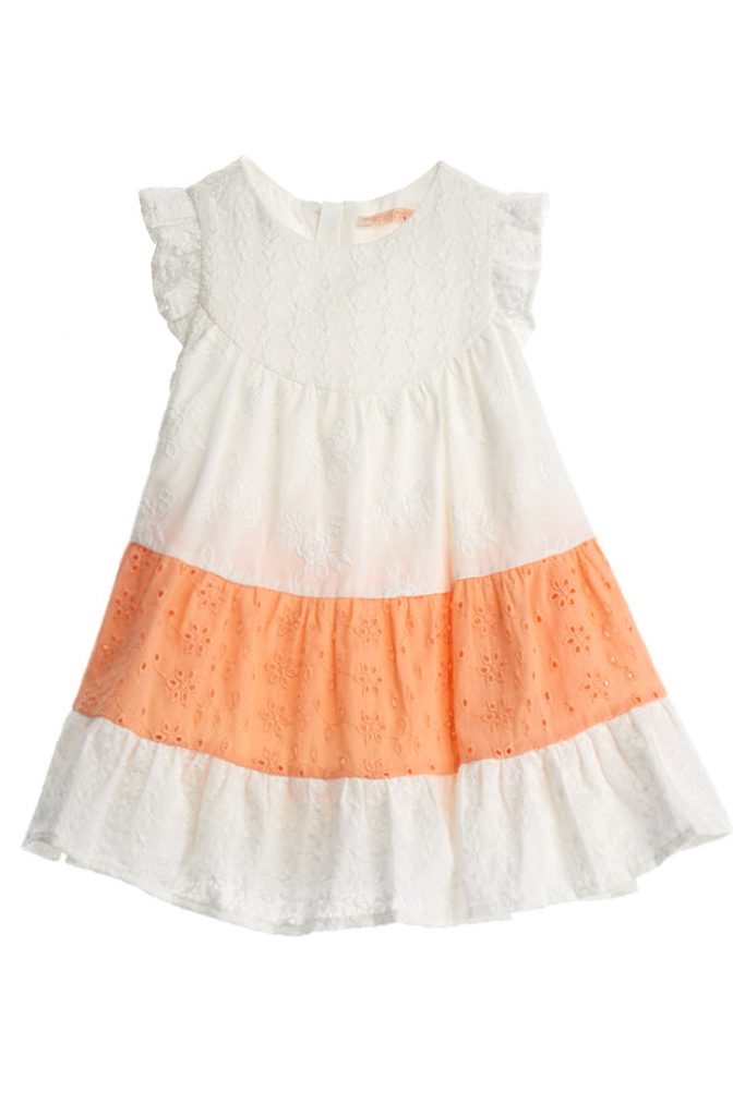 Peach Sunrise Baby girl Dress With Inserts
