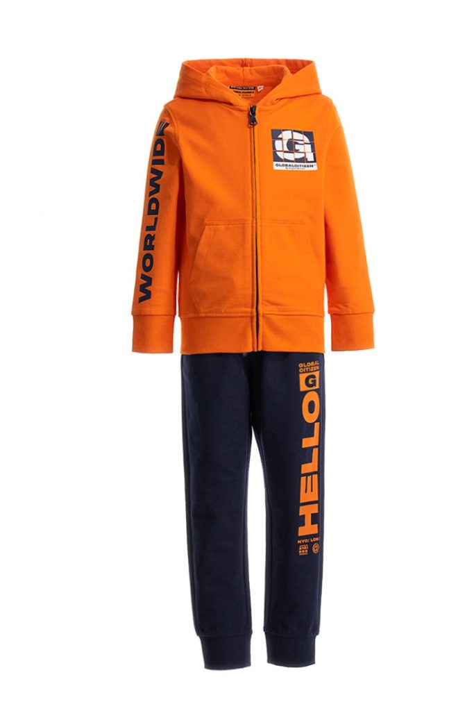 Desert shade boy cotton fleece tracksuit