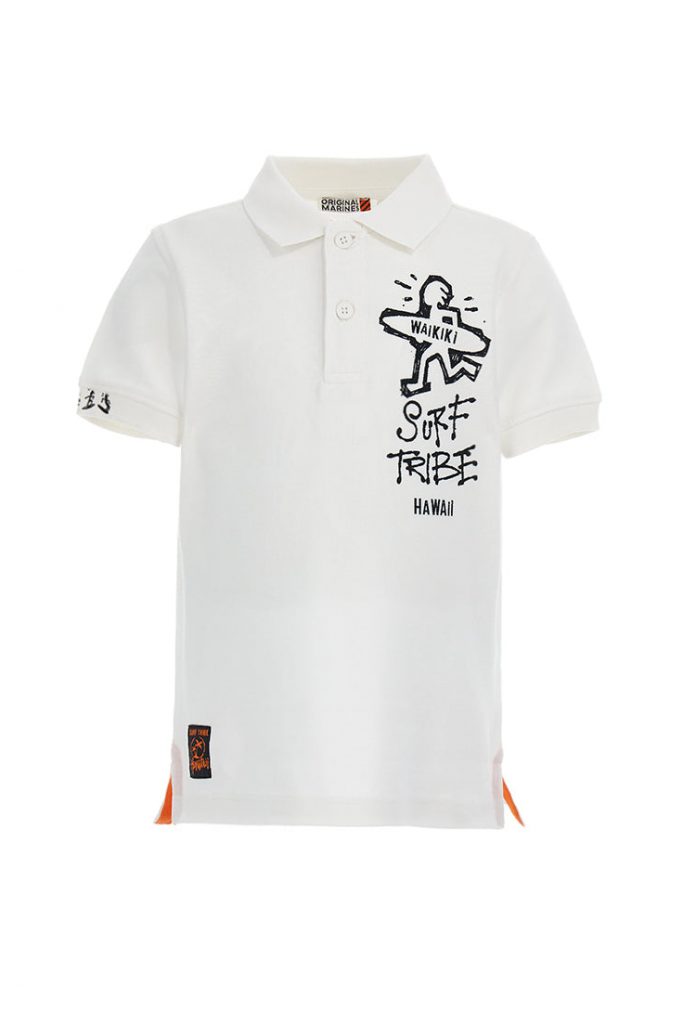 Ethno beach  boy short sleeve polo shirt