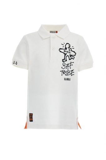 Ethno beach  boy short sleeve polo shirt