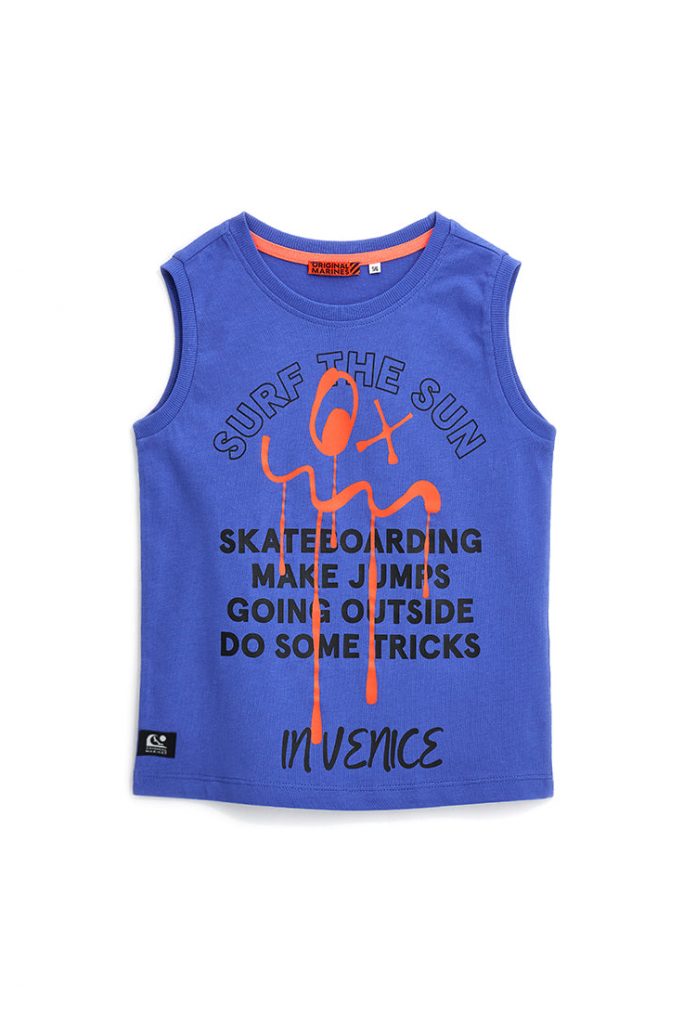 Stay On Board Boy Flame Cotton Tank Top