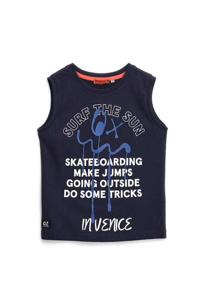 Stay on board boy flame cotton tank top