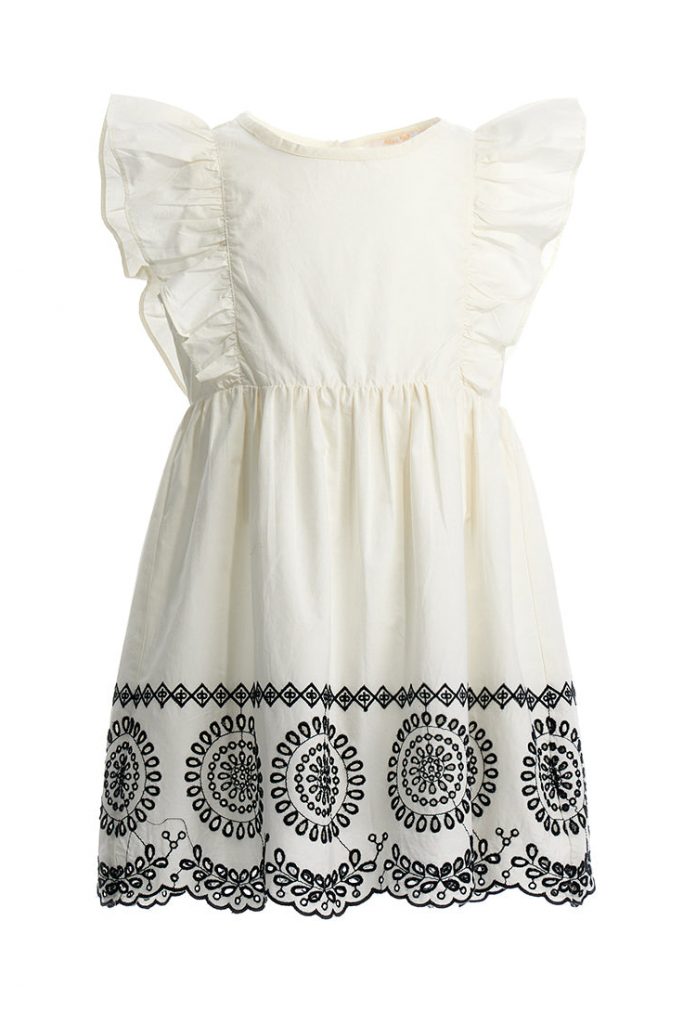 Ethno hippy chic girl dress in satin cotton
