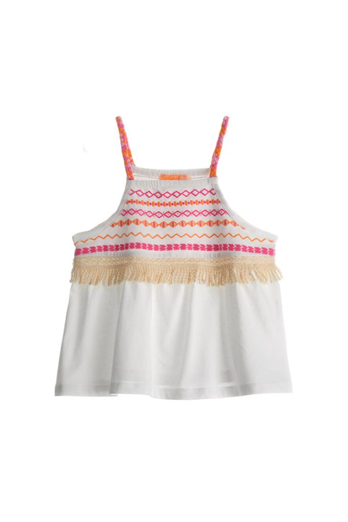 Boho Picnic Girl Top With Braided Straps