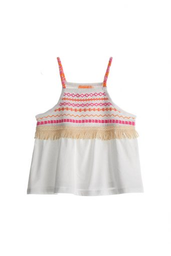 Boho Picnic Girl Top With Braided Straps