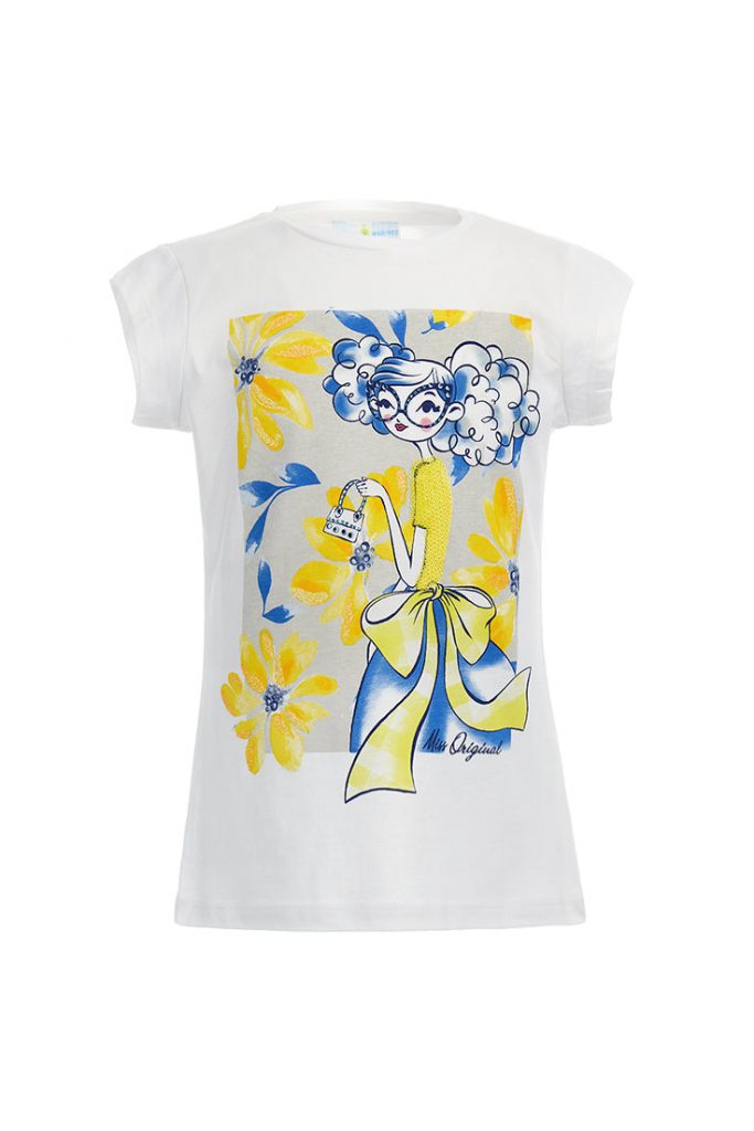 Bright summer girl t-shirt with rhinestone and glitter