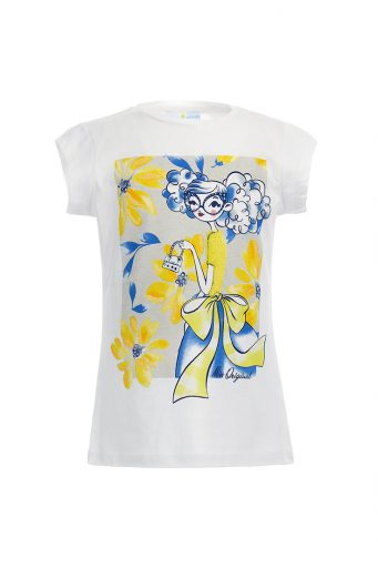Bright summer girl t-shirt with rhinestone and glitter