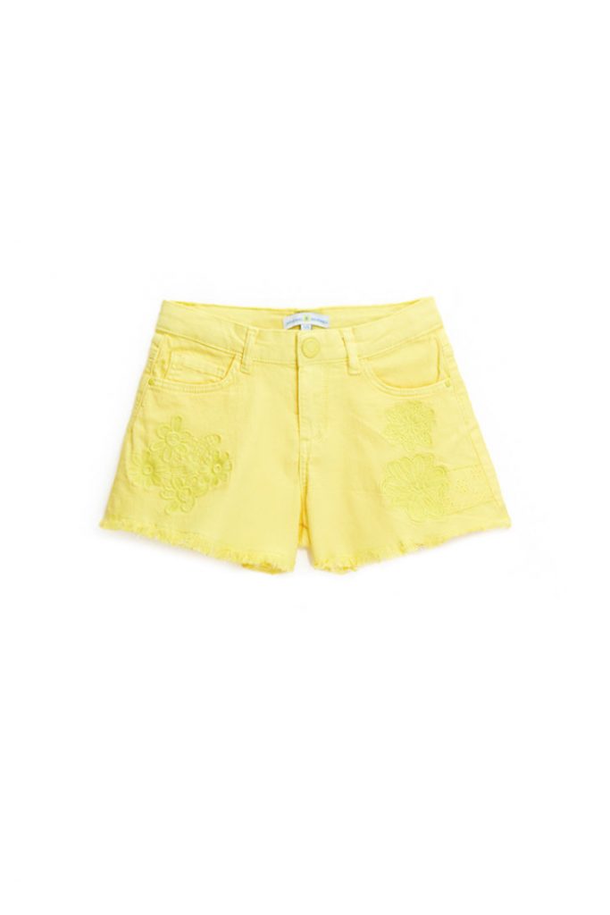 Bright summer girl shorts with embroidery